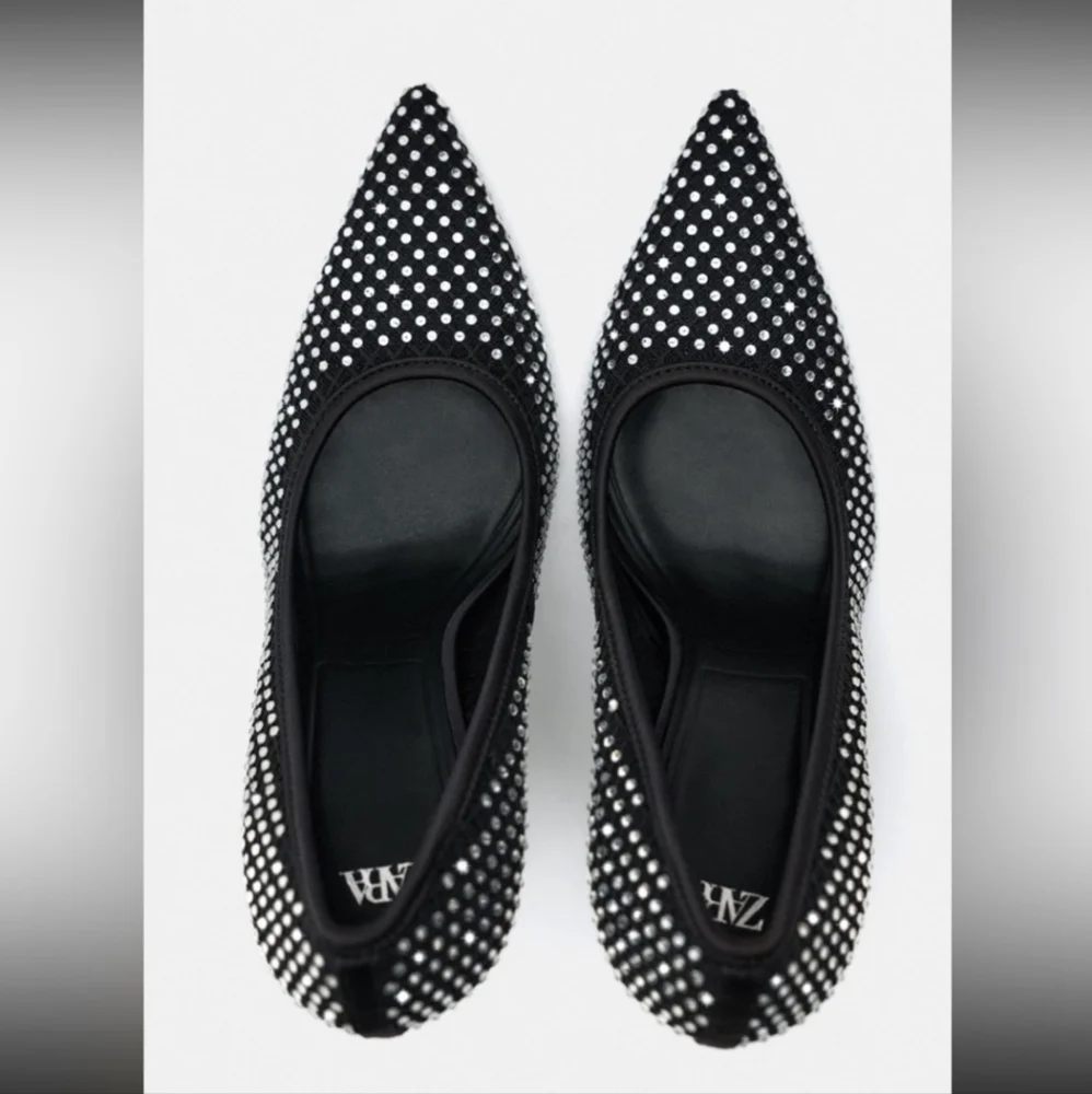 HEELED SHOES WITH RHINESTONES SIZE 6.5 - Picture 5 of 7